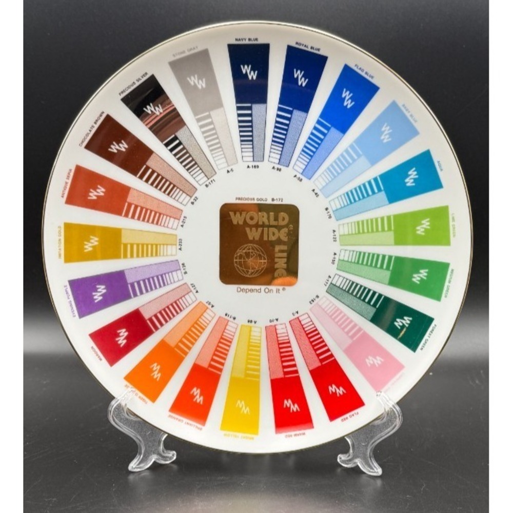 World Wide Line Porcelain Glaze Color Wheel Sampler Plate Maximalist Wall Decor